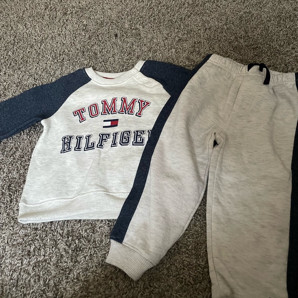 Grey and blue 2 piece Tommy Hilfiger set for boys